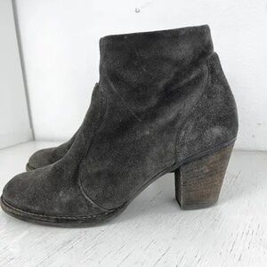 Paul Green Riley grey suede heeled ankle boot water resistant size 7.5